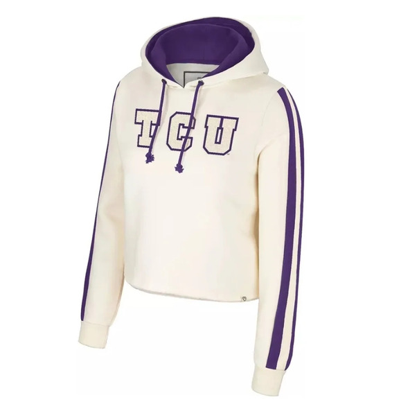 NWT Colosseum Women's TCU Horned Frogs Cropped Hooded Sweatshirt XL - Picture 1 of 8